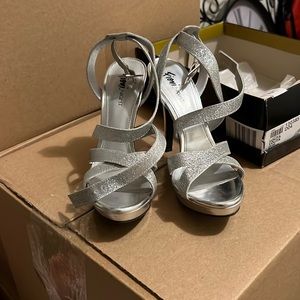 Brand new Silver Glitter heels!